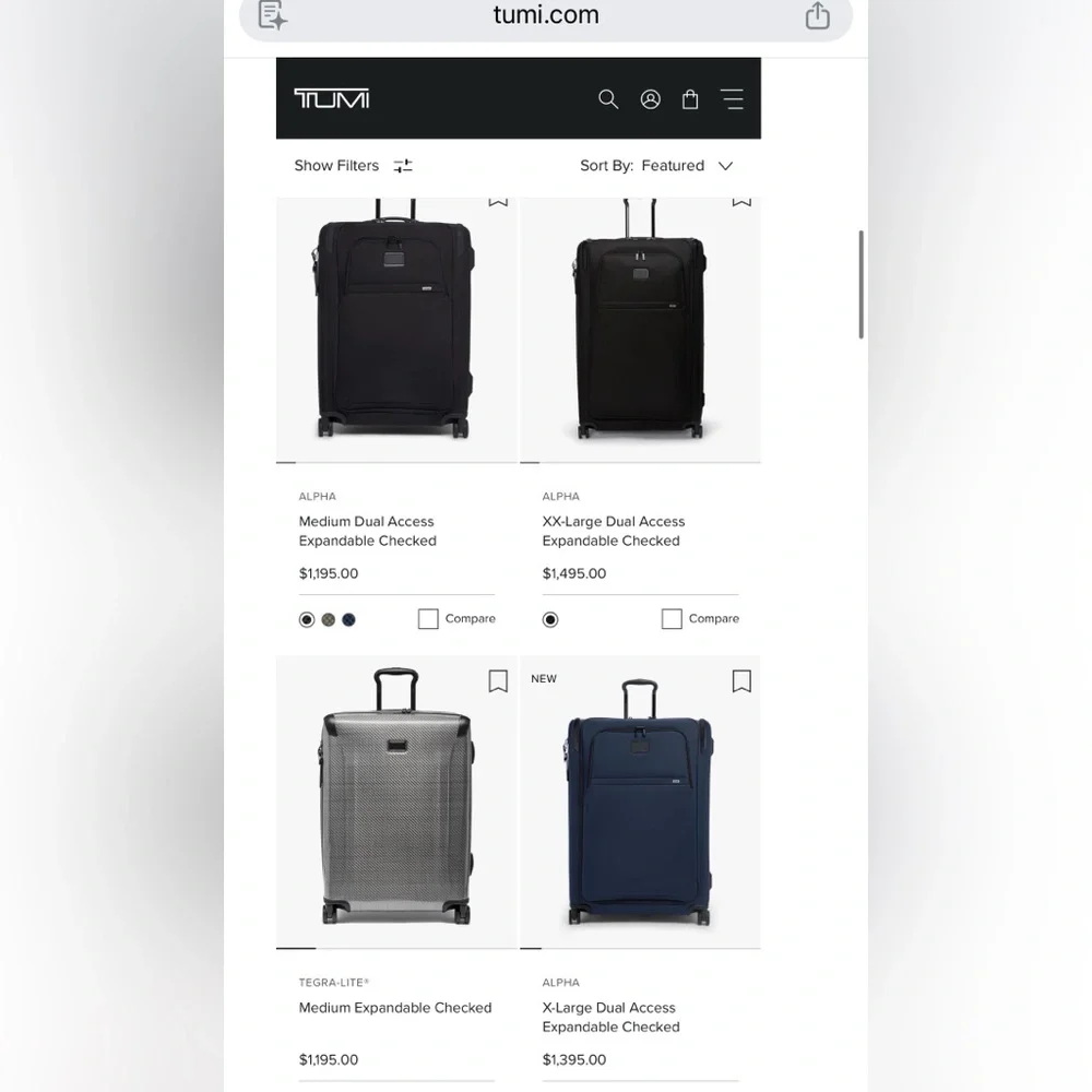 Tumi black soft